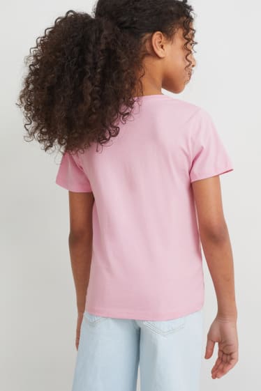 Niños: niñas - Pack de 4 - Las Supernenas - camisetas de manga corta - violeta claro