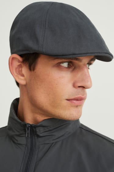 Heren - Flat cap - donkergrijs