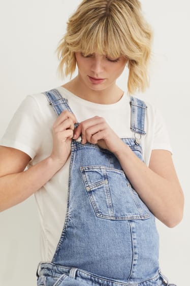 Women - Maternity dungarees - straight fit - LYCRA® - blue denim