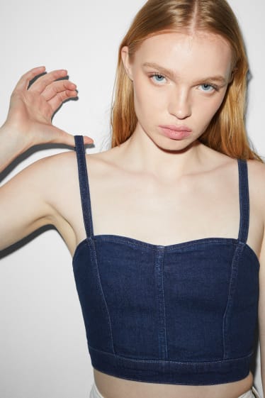 Femmes - CLOCKHOUSE - brassière en jean - LYCRA® - jean bleu