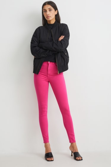 Kobiety - Jegging jeans - wysoki stan - różowy
