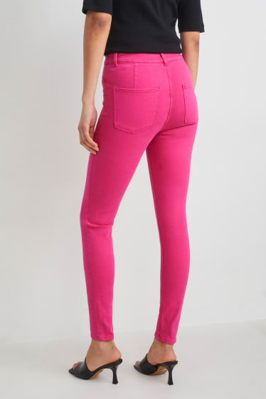 Femei - Jegging jeans - talie înaltă - roz