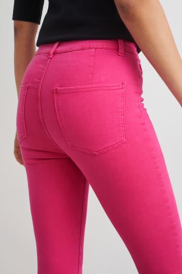 Femei - Jegging jeans - talie înaltă - roz