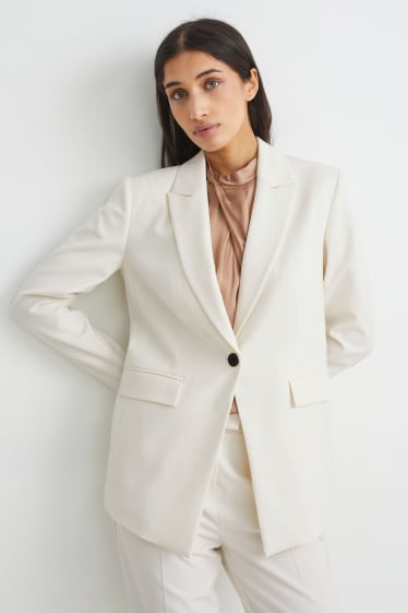 Dámské - Business blejzr - regular fit - 4 Way Stretch - krémově bílá
