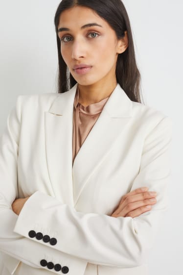 Dámské - Business blejzr - regular fit - 4 Way Stretch - krémově bílá