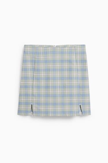 Donna - Minigonna - a quadretti - verde menta