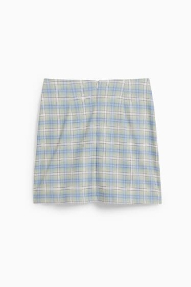 Donna - Minigonna - a quadretti - verde menta