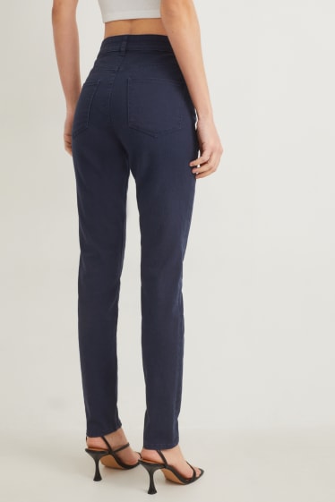 Femmes - Pantalon - high waist - skinny fit - bleu foncé