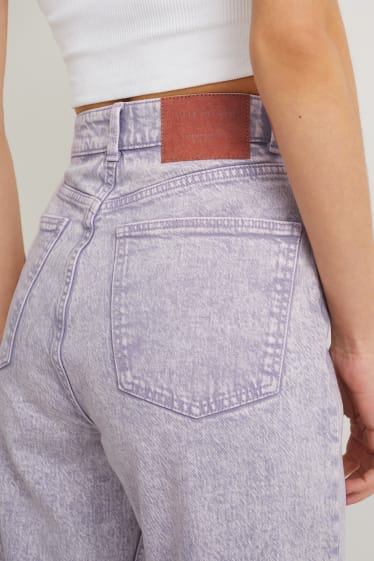 Femei - Mom jeans - talie înaltă - LYCRA® - liliac