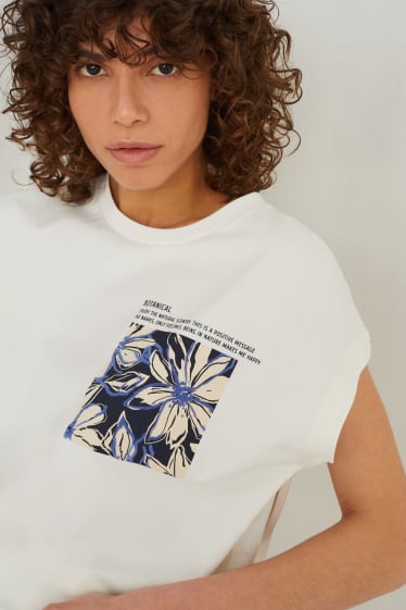 Femmes - T-shirt - blanc crème