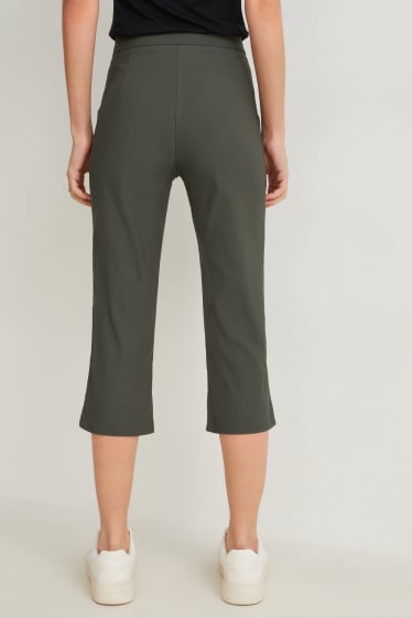 Women - Cloth trousers - high waist - cigarette fit - dark green