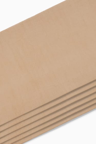 Damen - Multipack 6er - Feinkniestrümpfe - Komfortbund - 15 DEN - hellbeige