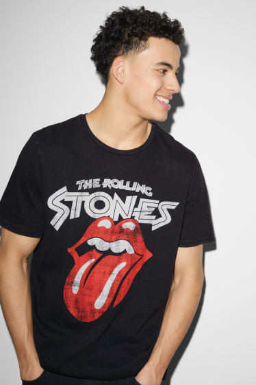 Mężczyźni - T-shirt - Rolling Stones - czarny