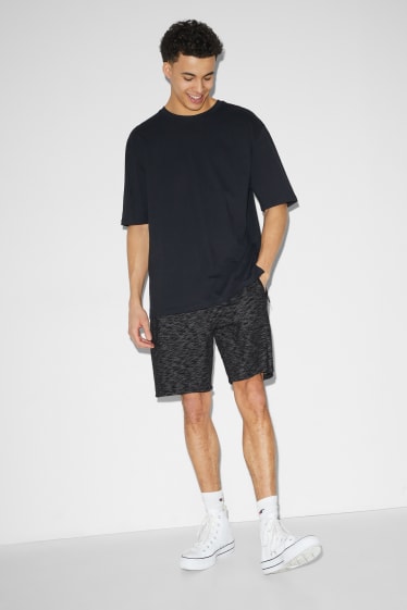 Heren - Sweatshort - zwart mix