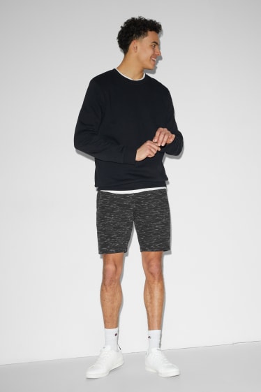 Herren - Sweatshorts - schwarz-melange