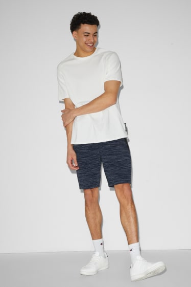 Uomo - Shorts di felpa - blu scuro-melange