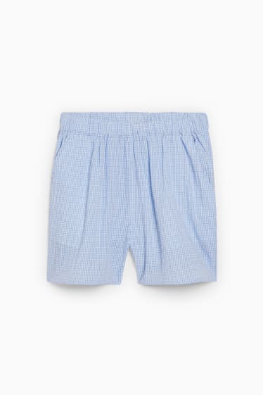 Jóvenes - CLOCKHOUSE - shorts - high waist - de cuadros - azul