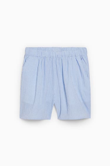 Donna - CLOCKHOUSE - shorts - vita alta - a quadri - blu