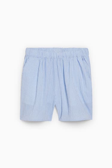 Ragazzi e giovani - CLOCKHOUSE - shorts - vita alta - a quadri - blu