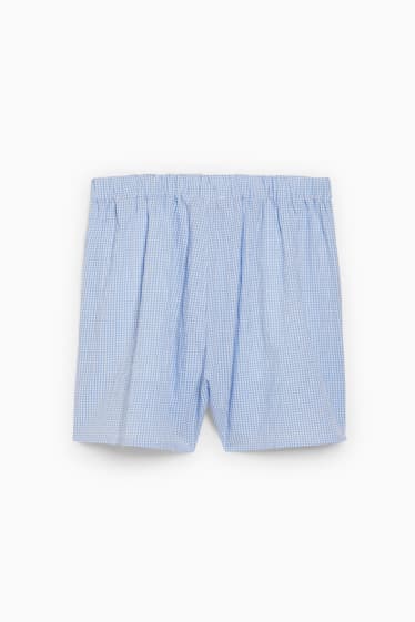 Jóvenes - CLOCKHOUSE - shorts - high waist - de cuadros - azul