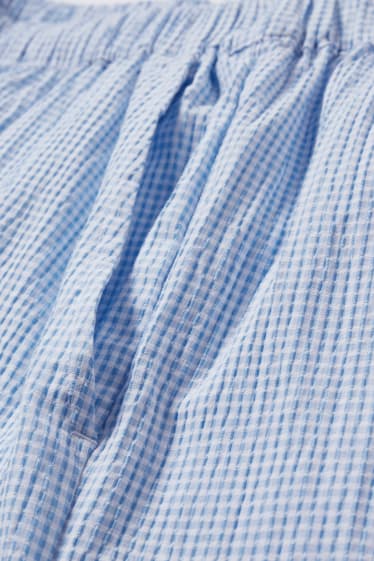 Donna - CLOCKHOUSE - shorts - vita alta - a quadri - blu