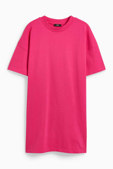 Dámské - Tričkové šaty - růžová