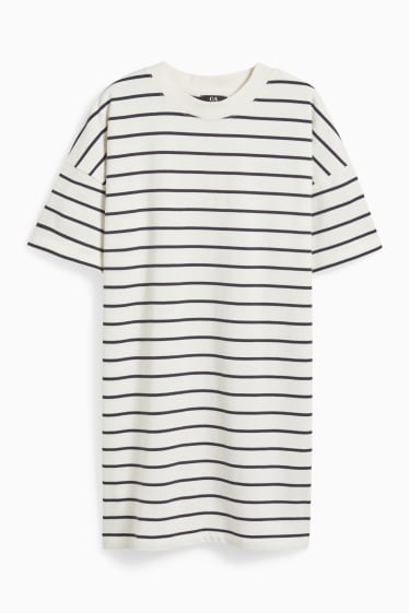 Women - T-shirt dress - striped - cremewhite