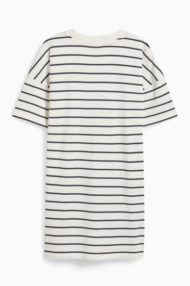 Women - T-shirt dress - striped - cremewhite
