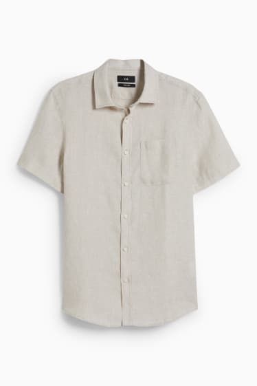 Uomo - Camicia in lino - regular fit - Kent - beige chiaro