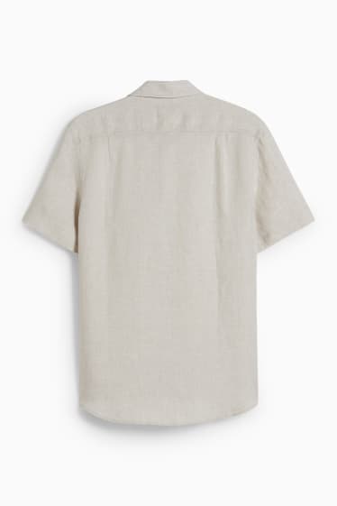 Uomo - Camicia in lino - regular fit - Kent - beige chiaro