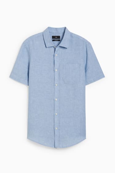 Hommes - Chemise en lin - regular fit - Kent - bleu clair