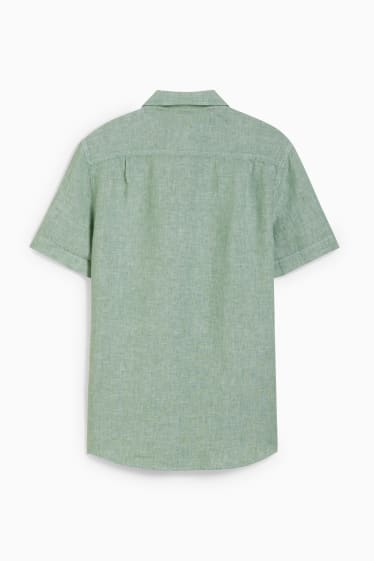 Home - Camisa de lli - regular fit - Kent - verd fosc