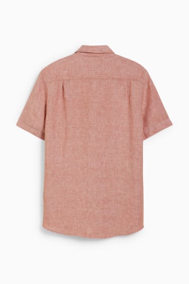 Men - Linen shirt - regular fit - Kent - dark orange