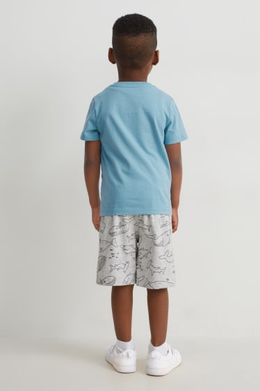 Kinder - Set - Kurzarmshirt und Shorts - 2 teilig - türkis