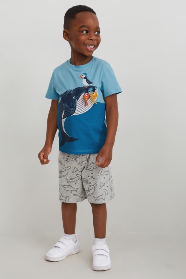 Bambini - Set - maglia a maniche corte e shorts - 2 pezzi - turchese