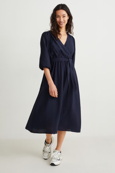Women - Wrap dress - dark blue