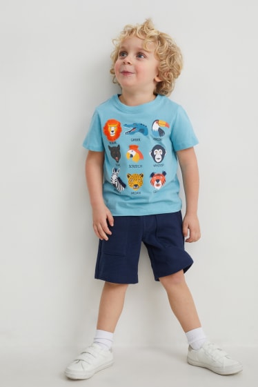Kinder Jungen - Set - Kurzarmshirt und Sweatshorts - 2 teilig - türkis