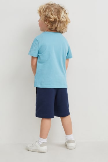 Kinder Jungen - Set - Kurzarmshirt und Sweatshorts - 2 teilig - türkis