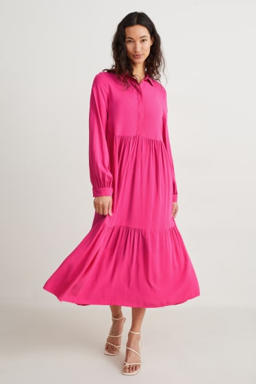 Mujer - Vestido camisero - fucsia