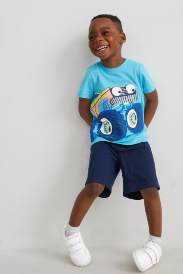 Kinderen: jongens - Set van 2 - shortama - 4-delig - blauw