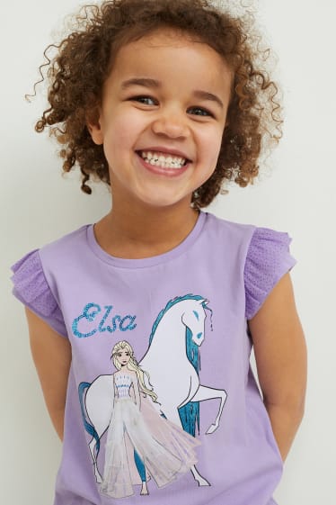 Children Girls - Frozen - short sleeve T-shirt - lilac