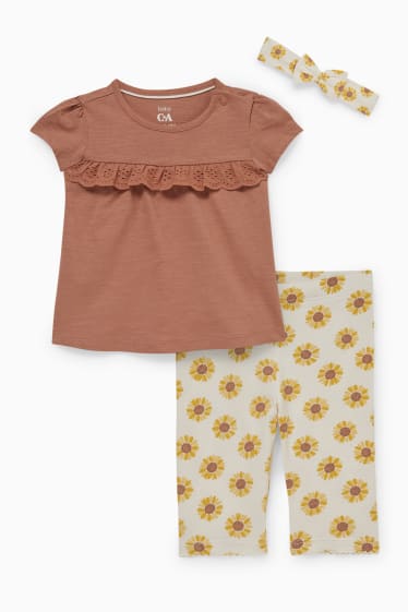 Babies - Baby outfit - 3 piece - beige