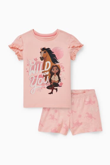 Bambini - Spirit - pigiama con pantaloni corti - 2 pezzi - rosa