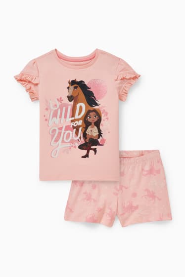 Children Girls - Spirit - short pyjamas - 2 piece - rose