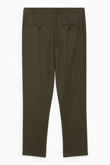 Home - Chino - tapered fit - mescla de lli - verd fosc