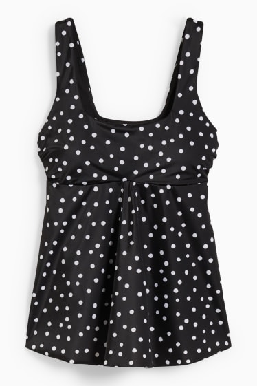 Femei - Top tankini pentru gravide - vătuit - cu buline - negru