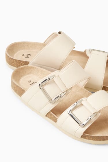 Women - Sandals - faux leather - light beige