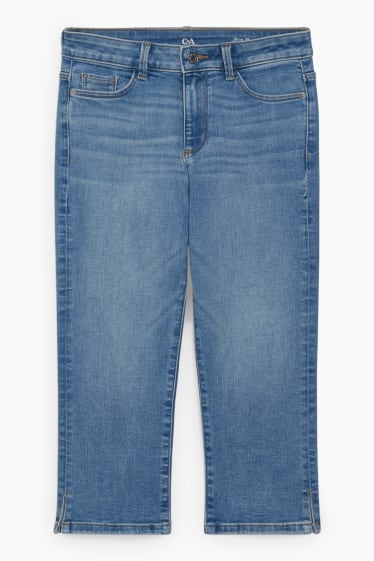 Damen - Capri Jeans - Mid Waist - Slim Fit - helljeansblau