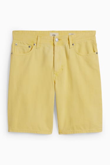 Uomo - Shorts di jeans - giallo