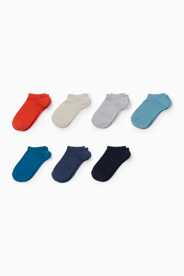 Enfants garçons - Lot de 7 paires - socquettes de sport - bleu foncé / blanc crème
